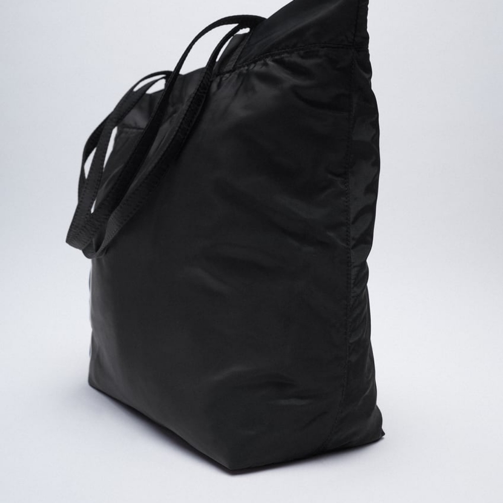Reversible black tote bag - Picture 2 of 4